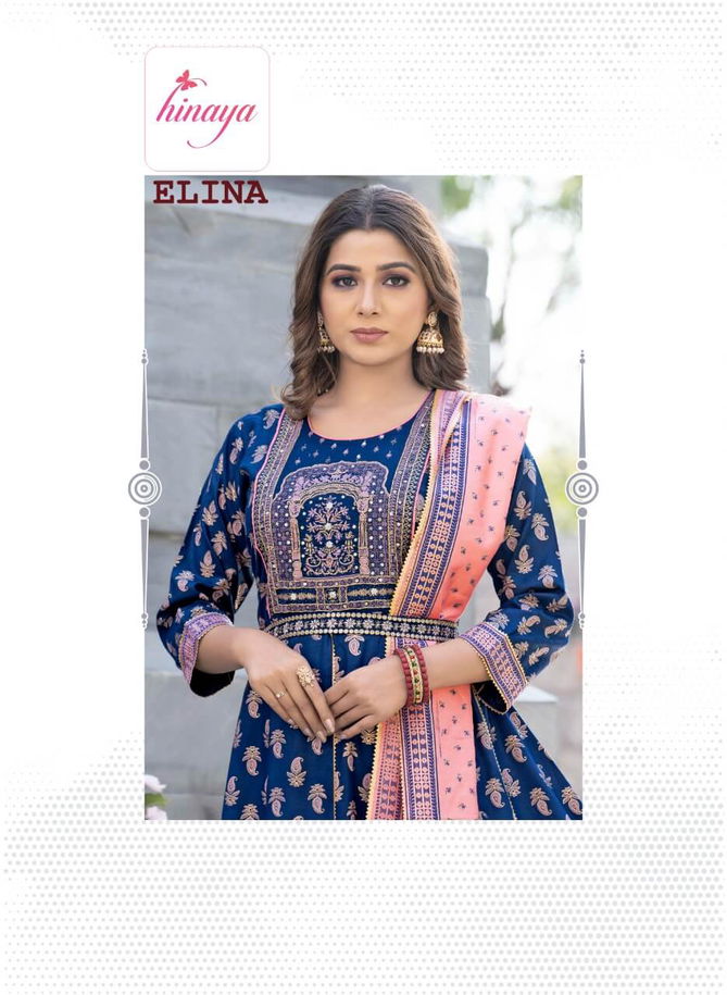 Hinaya Elina Vol 1 Heavy Festive Wear Wholesale Anarkali Kurtis With Dupatta Catalog